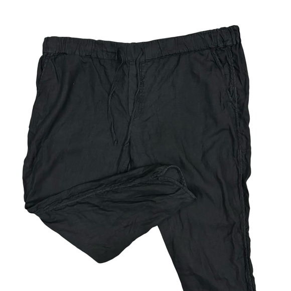 Caslon‎ Linen Pants Women's XXL Black Lightweight Drawstring 26" Inseam - Picture 1 of 7